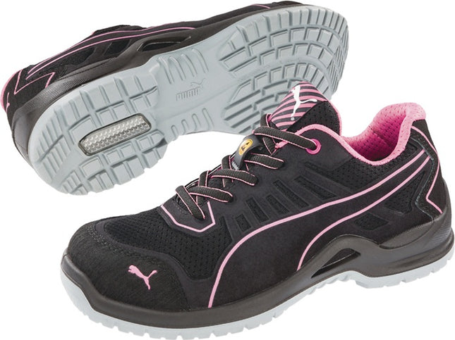 Zapatillas de seguridad PUMA para mujer Fuse TC Pink Wns Low talla 38 negro/rosa ( 4300700488 )