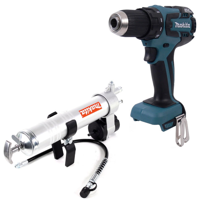 Makita DDF 459 Z 18 V Brushless Li-ion Akku Bohrschrauber Solo + Makita Fettpresse passend zu 1/4" Innensechskant Aufnahme - Toolbrothers