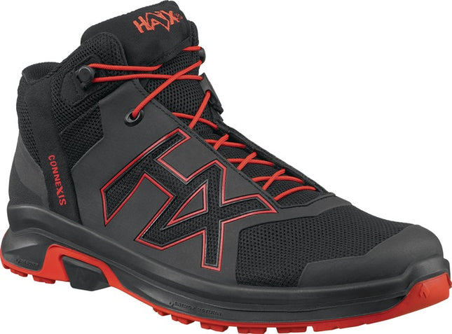 HAIX scarpa per il tempo libero CONNEXIS Go GTX mid taglia 9.5 (44) nero/rosso ( 4721000714 )