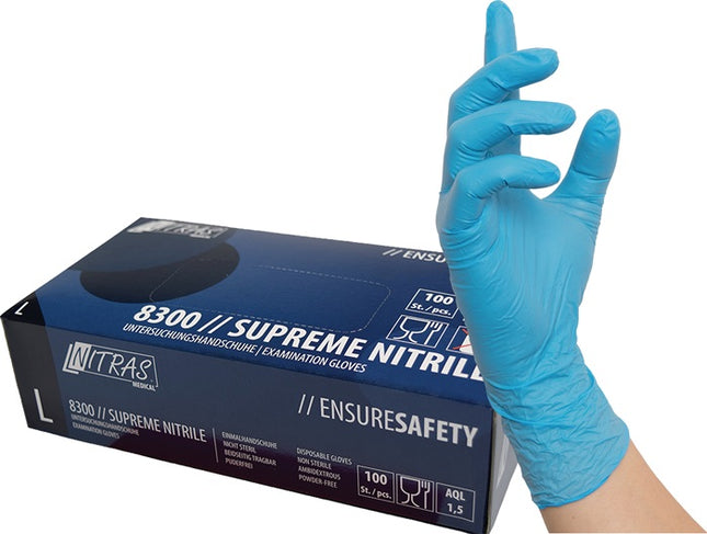 Guantes desechables NITRAS SUPREME NITRILE talla L azul ( 8000236474 )