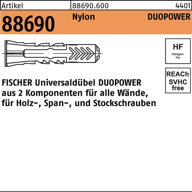 FISCHER Duebel DUOPOWER D8xL65mm 8000239152  1 - toolbrothers