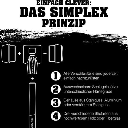 HALDER maza de cara blanda SIMPLEX cabeza d. 80mm longitud 490 cabeza w.175mm ( 8002360753 )
