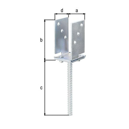 GAH Supporto per montante a U ETA-10/0210 71 - 131x110x200x70mm ( 8002893477 )