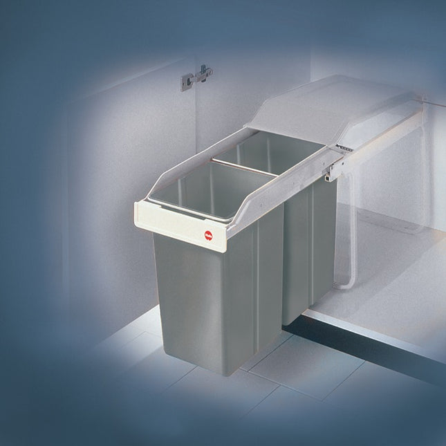 HAILO poubelle Multi-Box 2 x 15 l L260xP510xH460mm gris (9000463418)