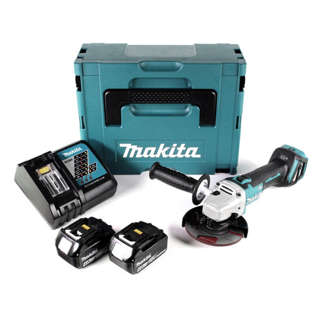 Makita DGA 511 RMJ Akku Winkelschleifer 18 V 125mm Brushless + 2x Akku 4,0Ah + Ladegerät + Makpac - Toolbrothers