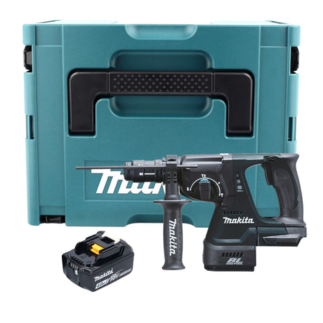 Makita DHR 243 M1J B Marteau combiné sans fil 18 V 2,0 J SDS-Plus noir + 1x batterie 4,0 Ah + mandrin à changement rapide + Makpac - sans chargeur