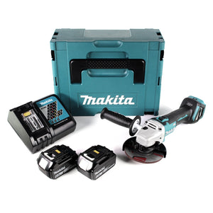 Makita DGA 511 RGJ Akku Winkelschleifer 18V 125mm Brushless + 2x Akku 6,0Ah + Ladegerät + Makpac