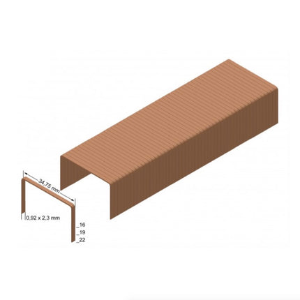 Prebena KTVH-B19D Druckluft Kartonverschlusshefter Tacker Klammergerät + 10.000x Heftklammern 16mm verbronzt - Toolbrothers