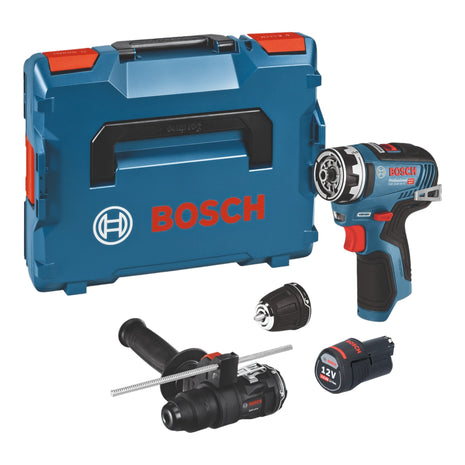 Bosch GSR 12V-35 FC cordless drill driver 12 V 35 Nm brushless + 1x rechargeable battery 3.0 Ah + 2x attachment + L-Boxx - without charger