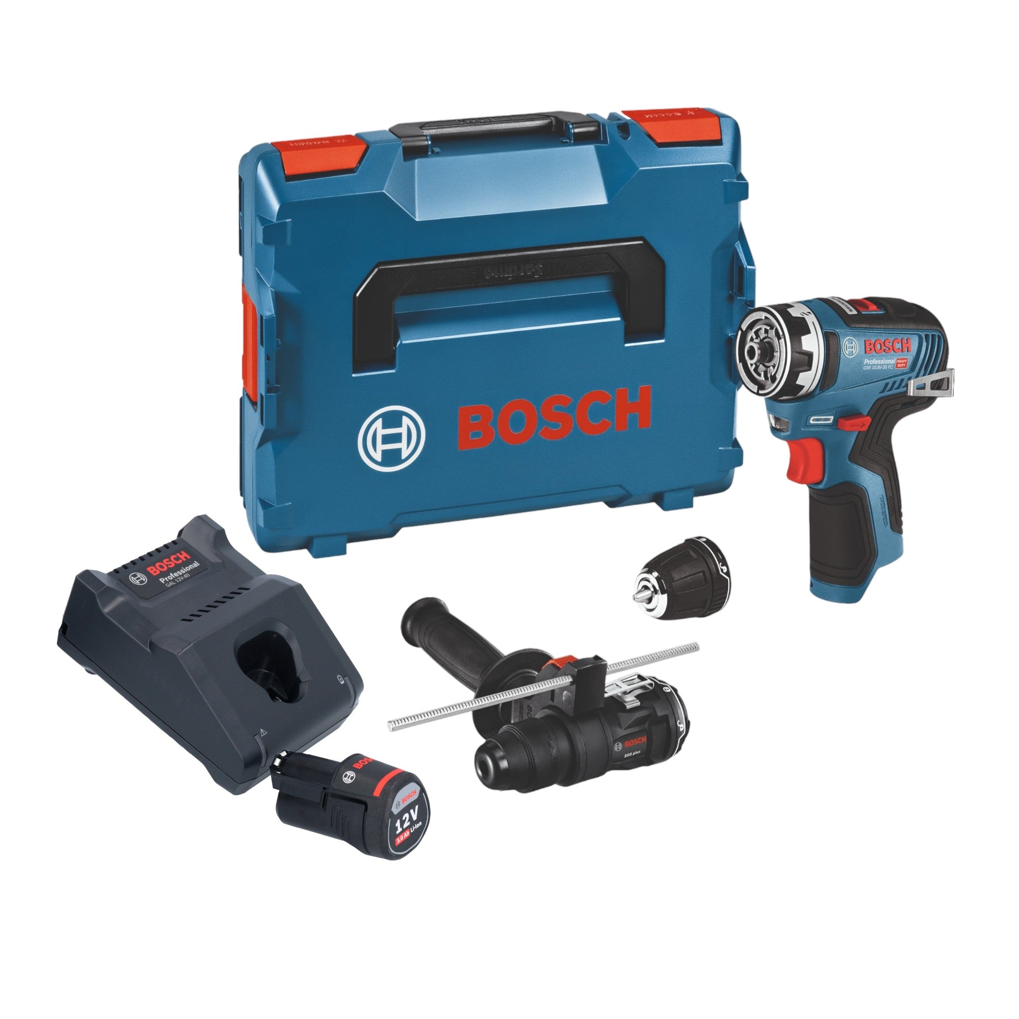 Bosch GSR 12V 35 FC Akku Bohrschrauber 12 V 35 Nm Brushless 1x Akku 3 0 Ah Ladegeraet 2x Aufsatz L Boxx 0 - toolbrothers