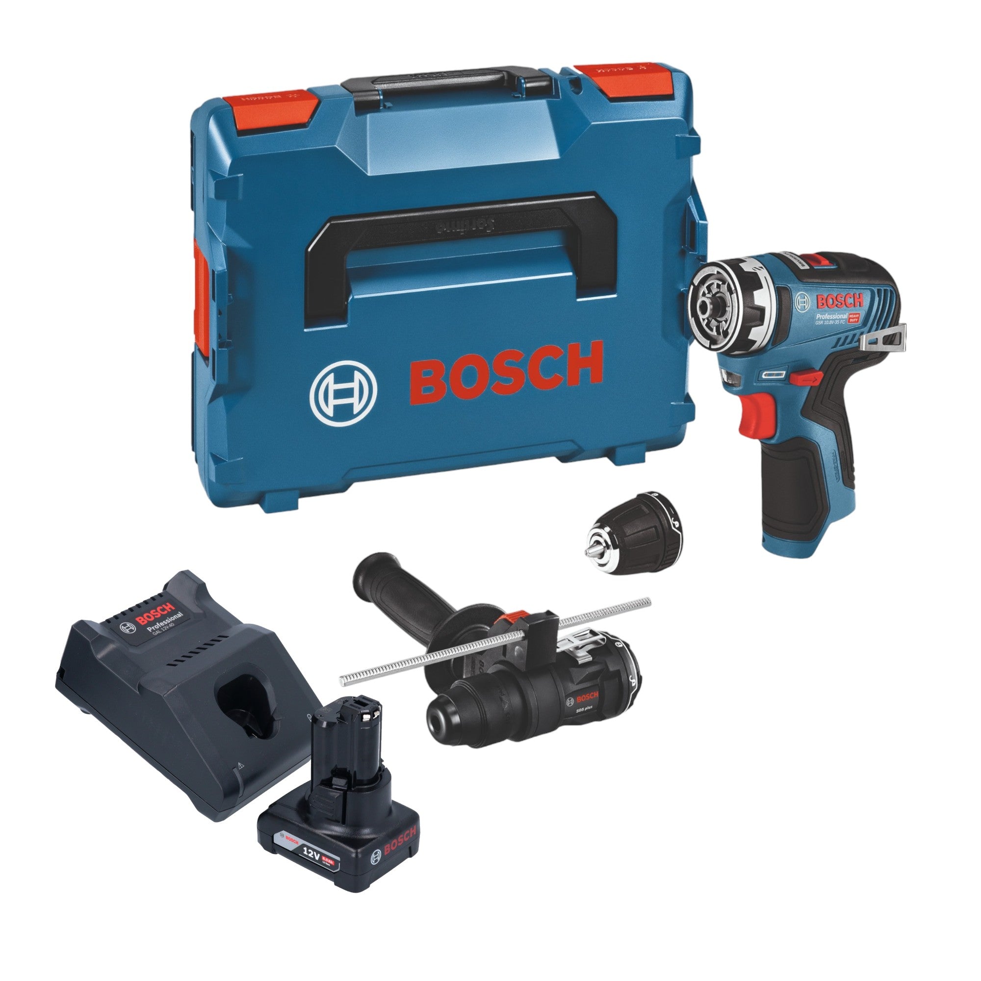 Bosch GSR 12V 35 FC Akku Bohrschrauber 12 V 35 Nm Brushless 1x Akku 6 0 Ah Ladegeraet 2x Aufsatz L Boxx 0 - toolbrothers