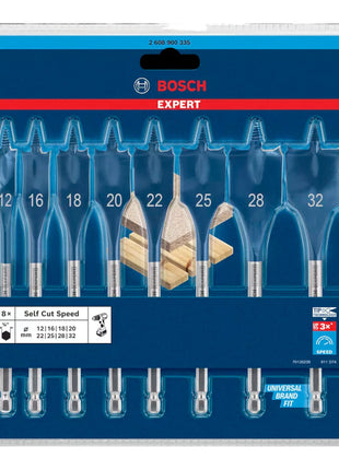 Bosch EXPERT SelfCut Speed Flachfräsbohrer Set 12 - 32 mm 8 tlg. ( 2608900335 ) für Holz