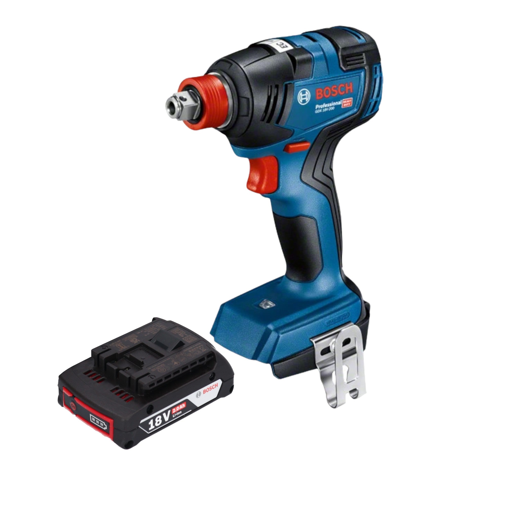 Bosch GDX 18V 200 Professional Akku Drehschlagschrauber 18 V 200 Nm Brushless 1x Akku 2 0 Ah ohne Ladegeraet 0 - toolbrothers