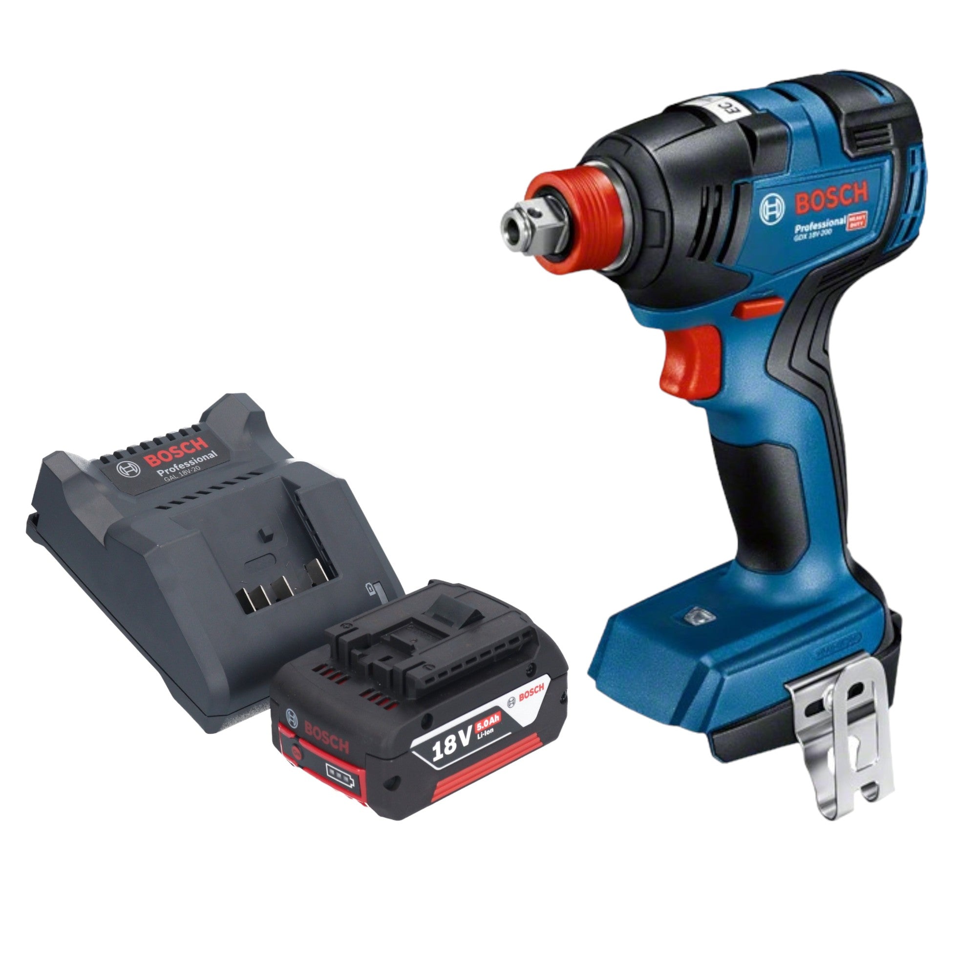 Bosch GDX 18V 200 Professional Akku Drehschlagschrauber 18 V 200 Nm Brushless 1x Akku 5 0 Ah Ladegeraet 0 - toolbrothers