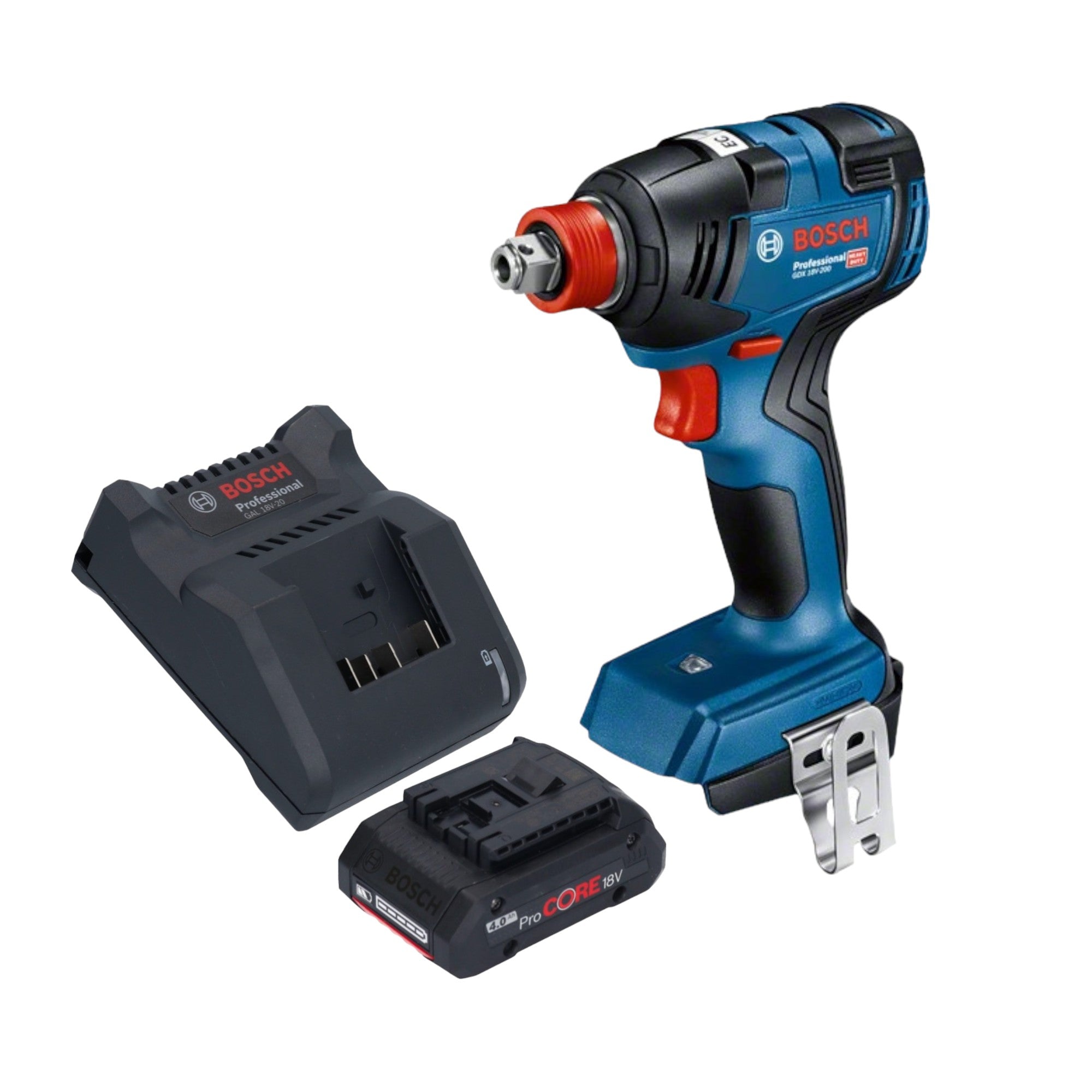 Bosch GDX 18V 200 Professional Akku Drehschlagschrauber 18 V 200 Nm Brushless 1x ProCORE Akku 4 0 Ah Ladegeraet 0 - toolbrothers