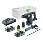 Martello combinato a batteria Festool KHC 18 EB-Basic 18 V 2,6 J SDS-Plus Brushless + 2x batteria 4,0 Ah + caricatore + systainer