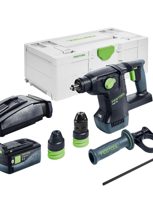 Festool KHC 18 EB-Basic martillo combinado a batería 18 V 2,6 J SDS-Plus sin escobillas + 1x batería 5,0 Ah + cargador + systainer