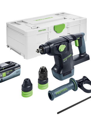 Festool KHC 18 EB-Basic Akku Kombihammer 18 V 2,6 J SDS-Plus Brushless + 1x Akku 8,0 Ah + Systainer - ohne Ladegerät