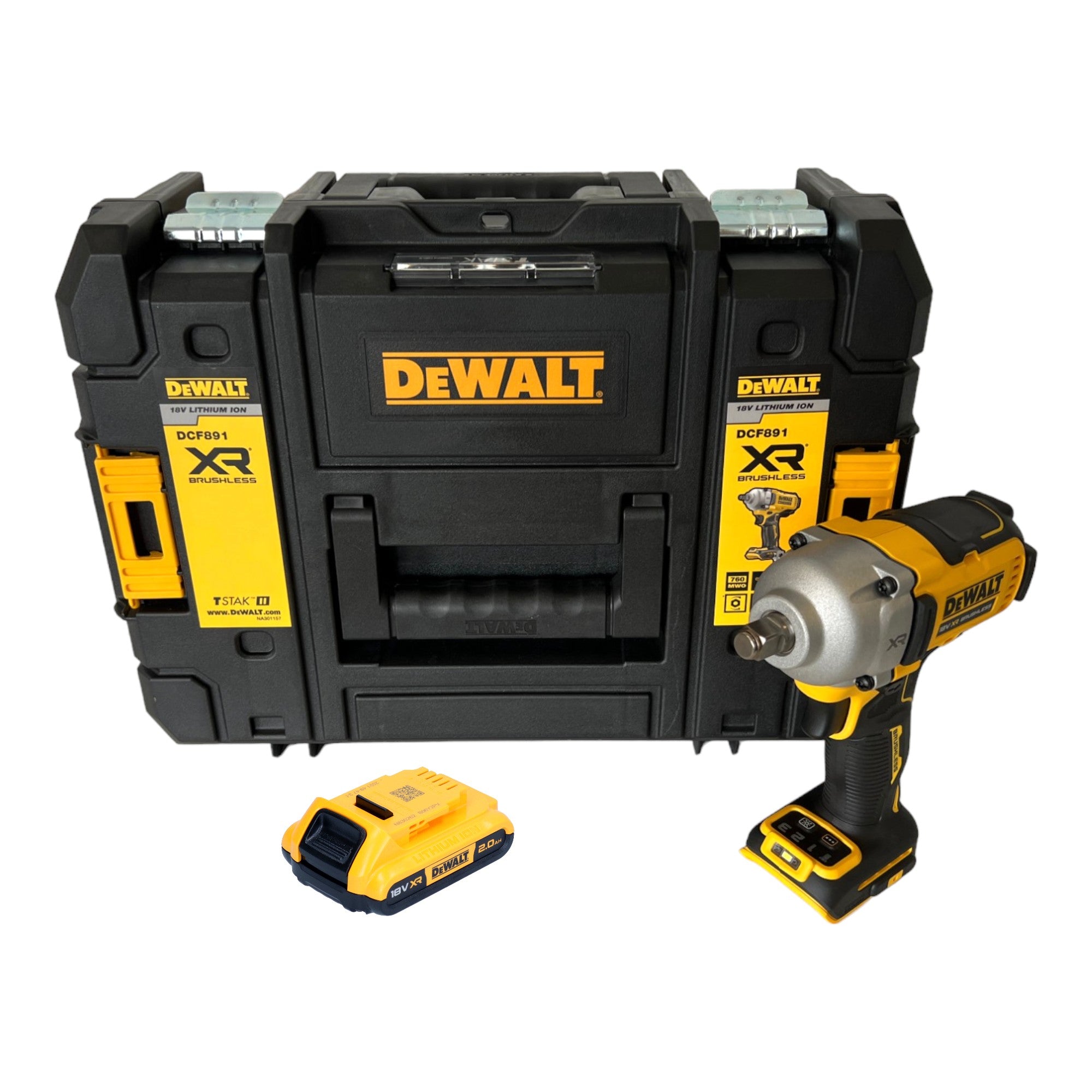 DeWalt DCF 891 NT Akku Schlagschrauber 18 V 1084 Nm 1 2 Brushless 1x Akku 2 0 Ah TSTAK ohne Ladegeraet 0 - toolbrothers