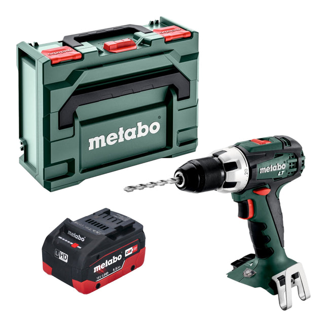 Metabo BS 18 LT taladro atornillador a batería 18 V 60 Nm + 1x batería LiHD 5,5 Ah + metaBOX - sin cargador