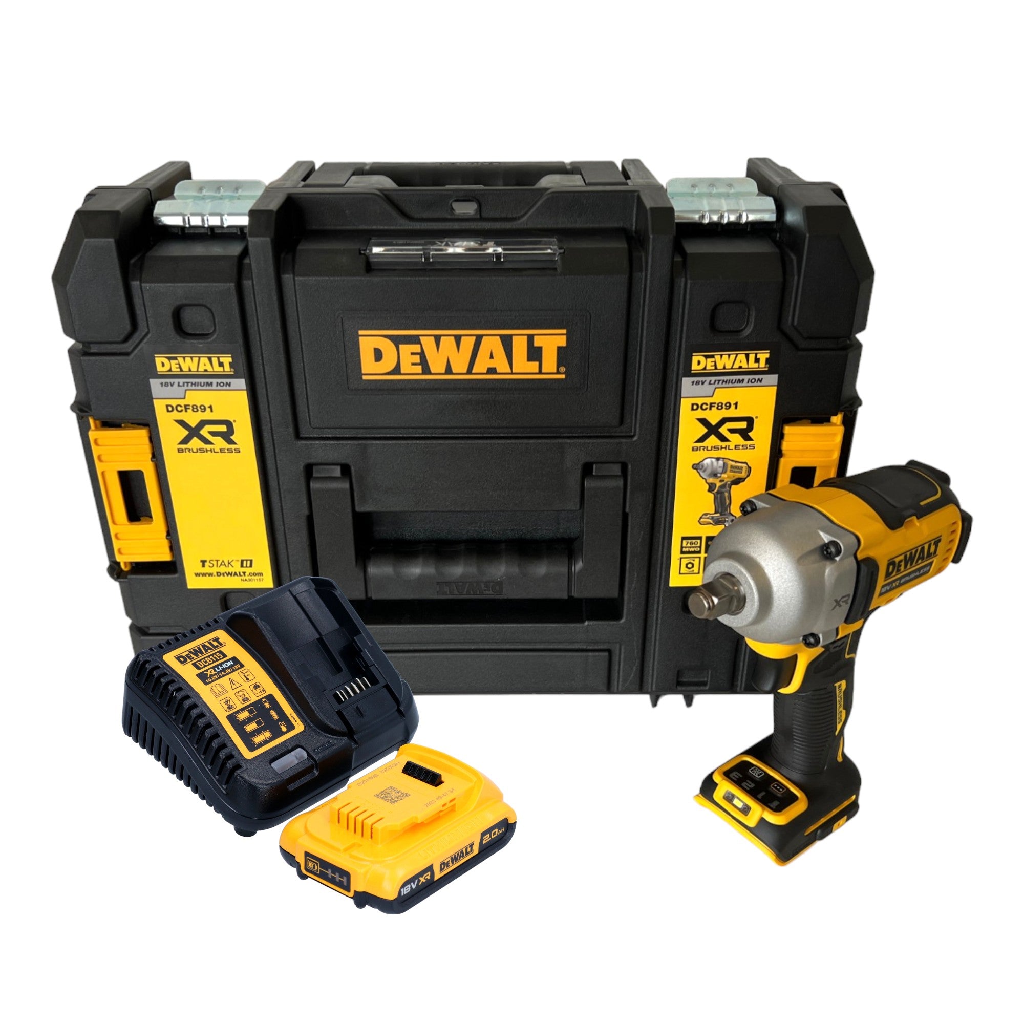 DeWalt DCF 891 D1T Akku Schlagschrauber 18 V 1084 Nm 1 2 Brushless 1x Akku 2 0 Ah Ladegeraet TSTAK  0 - toolbrothers