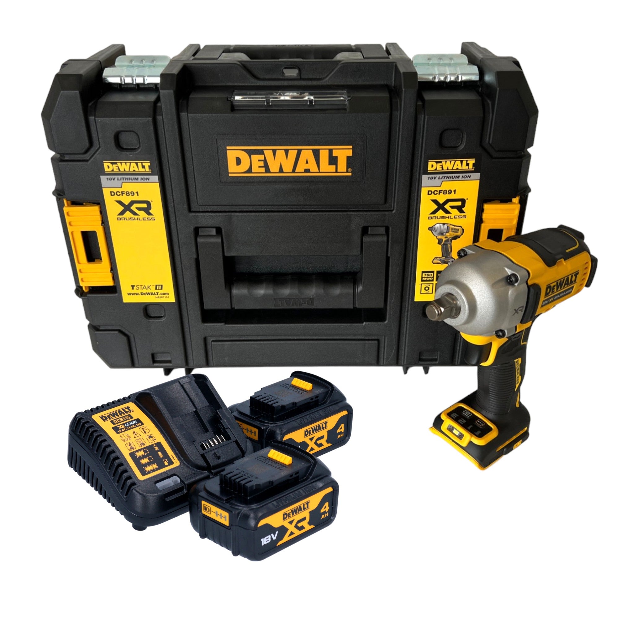 DeWalt DCF 891 M2T Akku Schlagschrauber 18 V 1084 Nm 1 2 Brushless 2x Akku 4 0 Ah TSTAK Ladegeraet 0 - toolbrothers