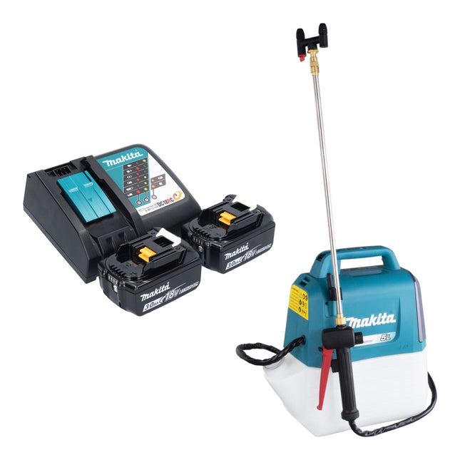 Makita DUS 054 RF2 cordless pressure sprayer 18 V 5.0 l 3.0 bar + 2x rechargeable battery 3.0 Ah + charger