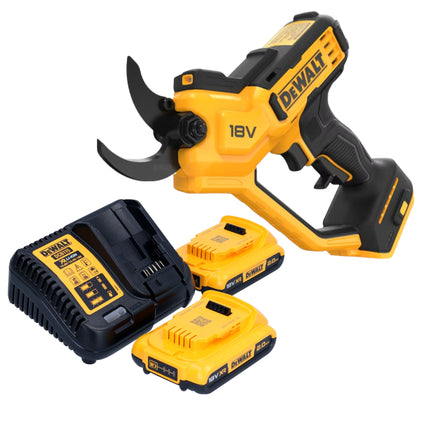 Tijeras de podar sin cable DeWalt DCMPP 568 D2 18 V 38 mm + 2x batería recargable 2,0 Ah + cargador