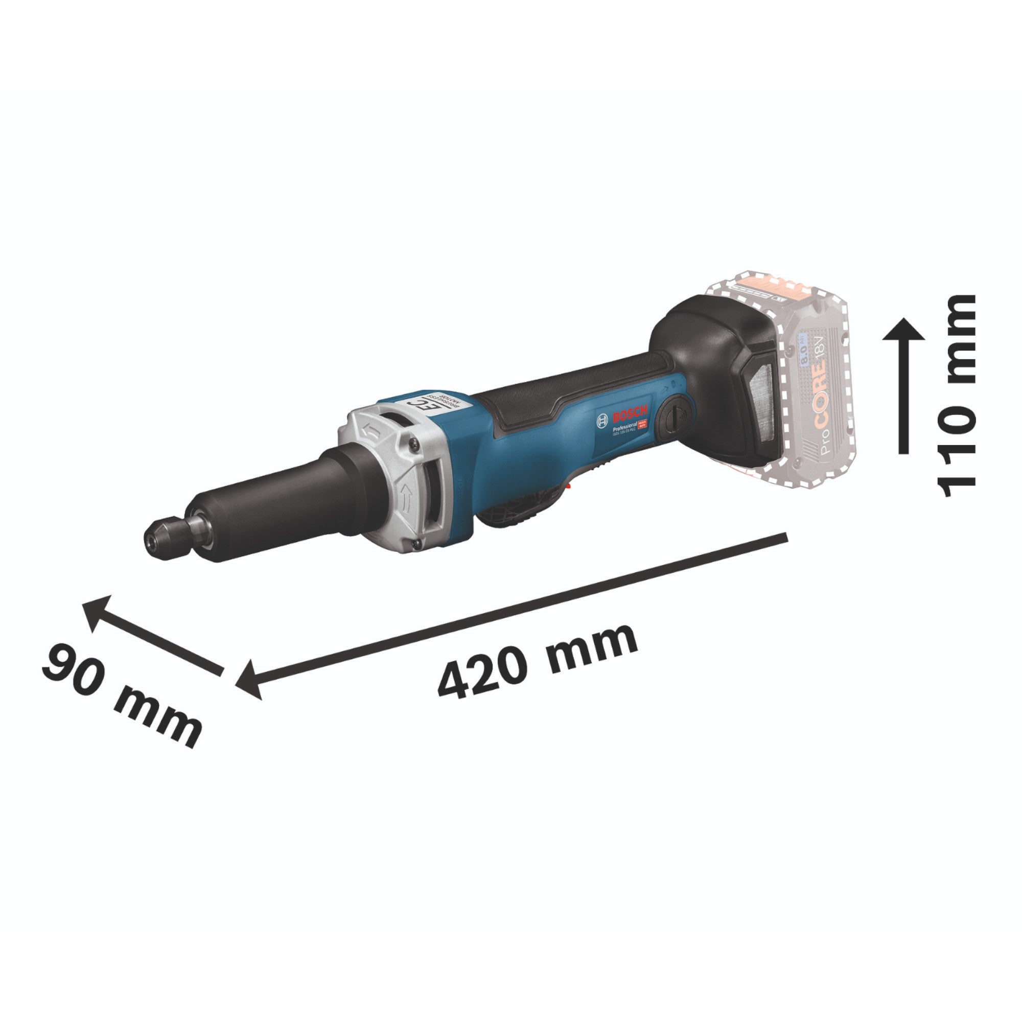 Bosch GGS 18V 23 PLC Professional Akku Geradschleifer 18 V Brushless 2x ProCore Akku 8 0 Ah Ladegeraet L Boxx 4 - toolbrothers