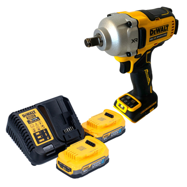 DeWalt DCF 891 E2 cordless impact wrench 18 V 1084 Nm 1/2" brushless + 2x Powerstack battery 1.7 Ah + charger