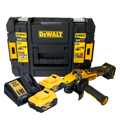 DeWalt DCG 409 P2T Akku Winkelschleifer 18 V 125 mm Brushless + 2x Akku 5,0 Ah + Ladegerät + TSTAK