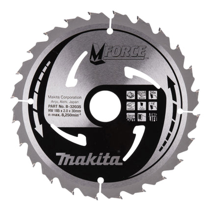 Makita M-FORCE circular saw blade 185 x 30 x 2.0 mm 24 teeth ( B-32035 ) for wood