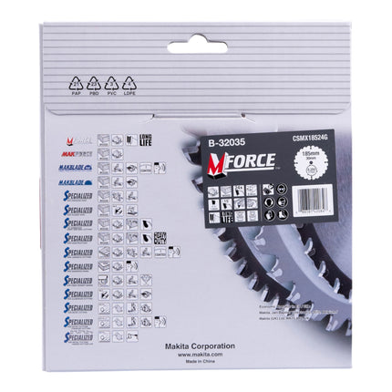 Makita M-FORCE circular saw blade 185 x 30 x 2.0 mm 24 teeth ( B-32035 ) for wood