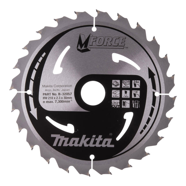 Makita M-FORCE circular saw blade 210 x 30 x 2.3 mm 24 teeth ( B-32057 ) for wood