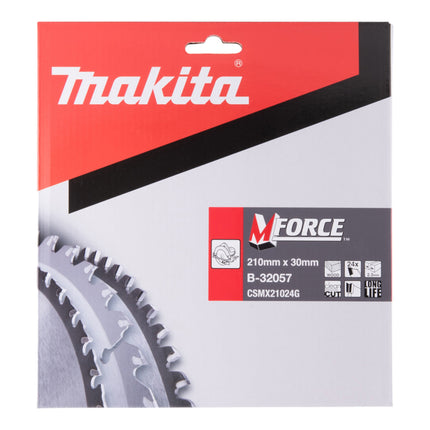Hoja de sierra circular Makita M-FORCE 210 x 30 x 2,3 mm 24 dientes ( B-32057 ) para madera