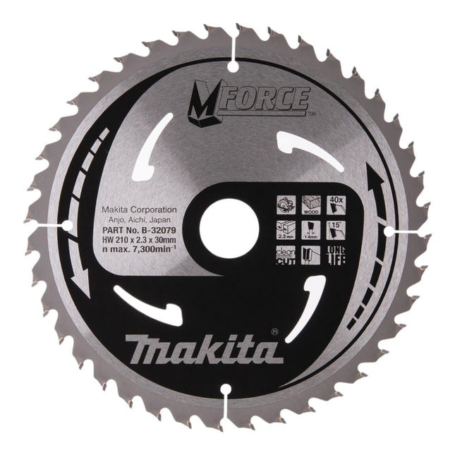 Makita M-FORCE circular saw blade 210 x 30 x 2.3 mm 40 teeth ( B-32079 ) for wood