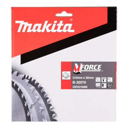Hoja de sierra circular Makita M-FORCE 210 x 30 x 2,3 mm 40 dientes ( B-32079 ) para madera