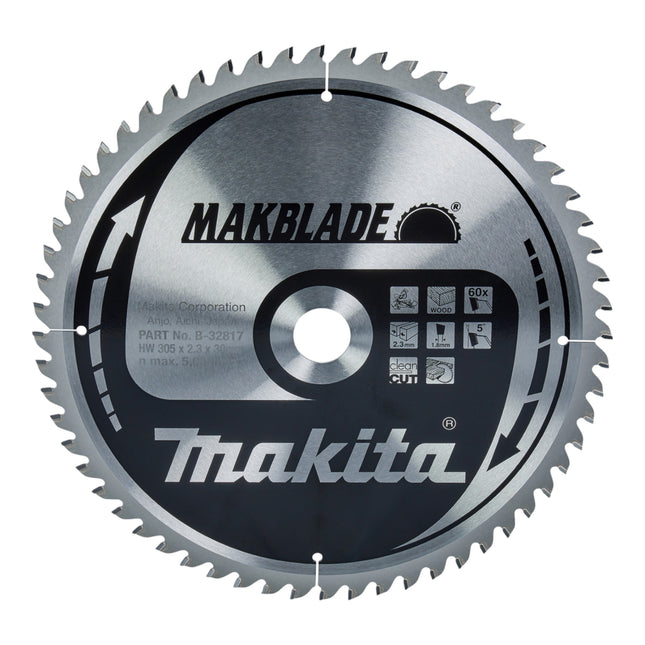 Hoja de sierra circular Makita MAKBLADE 305 x 30 x 2,3 mm 60 dientes ( B-32817 ) para madera