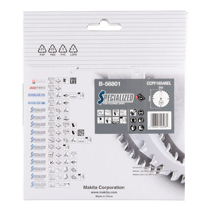 Makita CCPF16548EL SPECIALIZED circular saw blade 165 x 20 x 2.0 mm 48 teeth ( B-56801 ) for Corian composite material