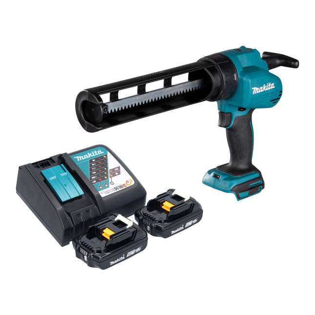 Makita DCG 180 RA cordless cartridge gun 18 V + 2x rechargeable battery 2.0 Ah + charger