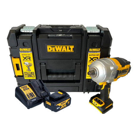 Akumulatorowy klucz udarowy DeWalt DCF 961 M1T 18 V 1632 Nm 1/2" bezszczotkowy + 1x akumulator 4,0 Ah + ładowarka + TSTAK