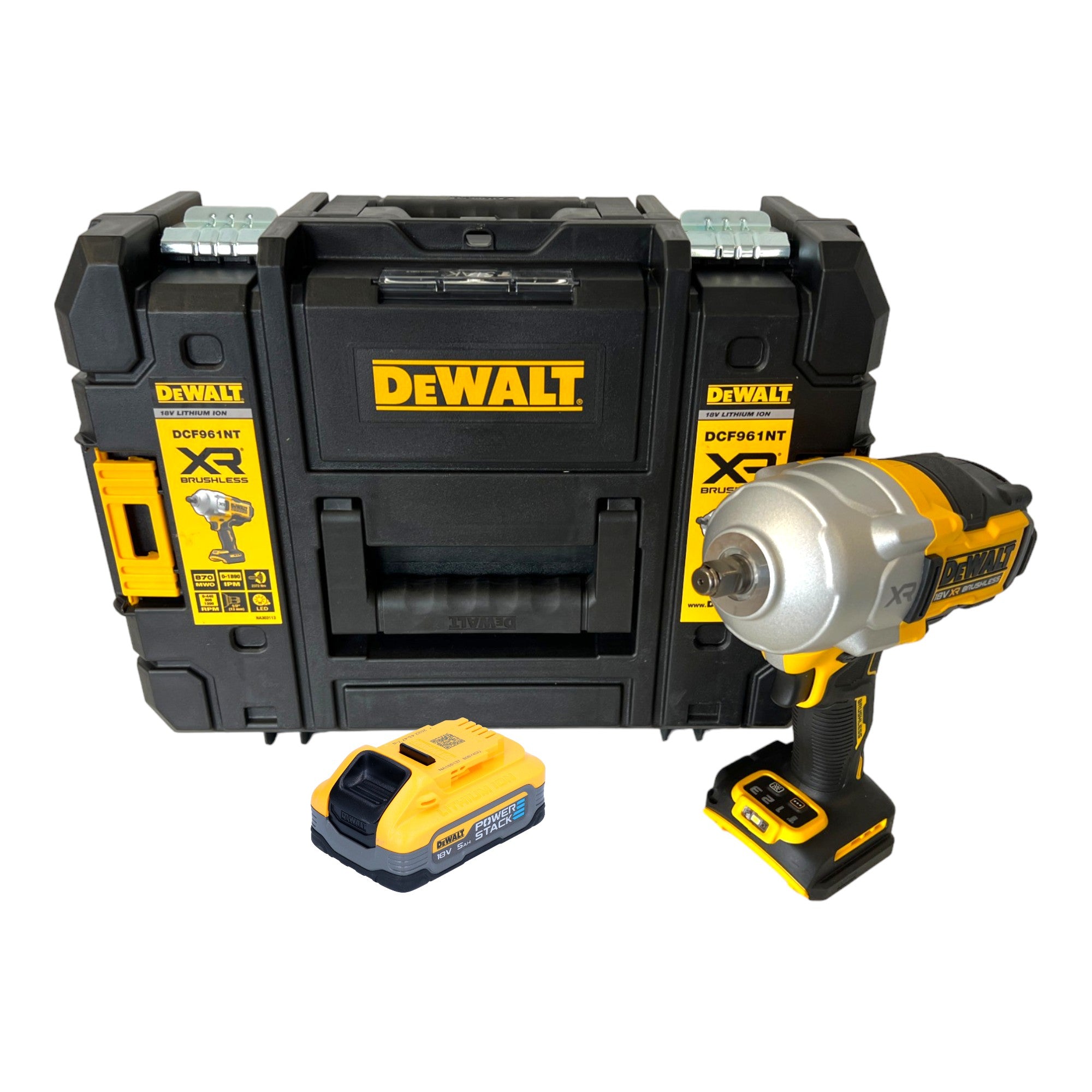 DeWalt DCF 961 NT Akku Schlagschrauber 18 V 1632 Nm 1 2 Brushless 1x Powerstack Akku 5 0 Ah TSTAK ohne Ladegeraet 0 - toolbrothers