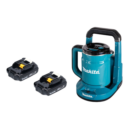 Makita DKT 360 Y2 hervidor sin cable 36 V ( 2x 18 V ) 0,8 L + 2x batería 1,5 Ah - sin cargador