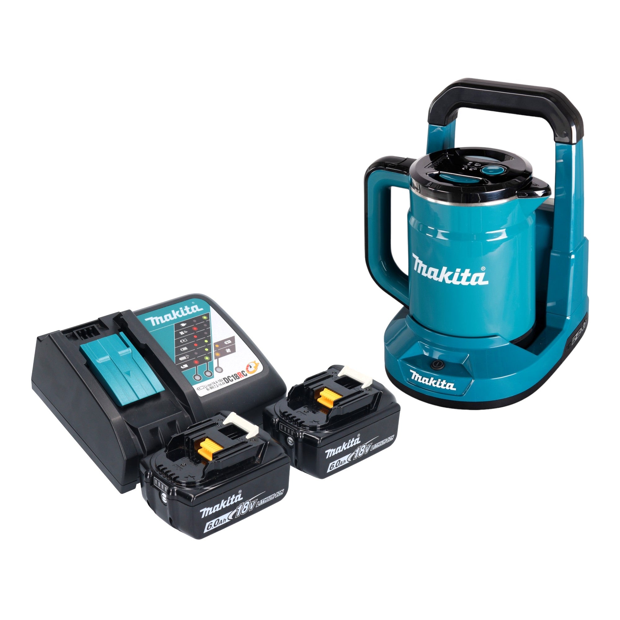 Makita DKT 360 RG2 Akku Wasserkocher 36 V 2x 18 V 0 8 L 2x Akku 6 0 Ah Ladegeraet 0 - toolbrothers