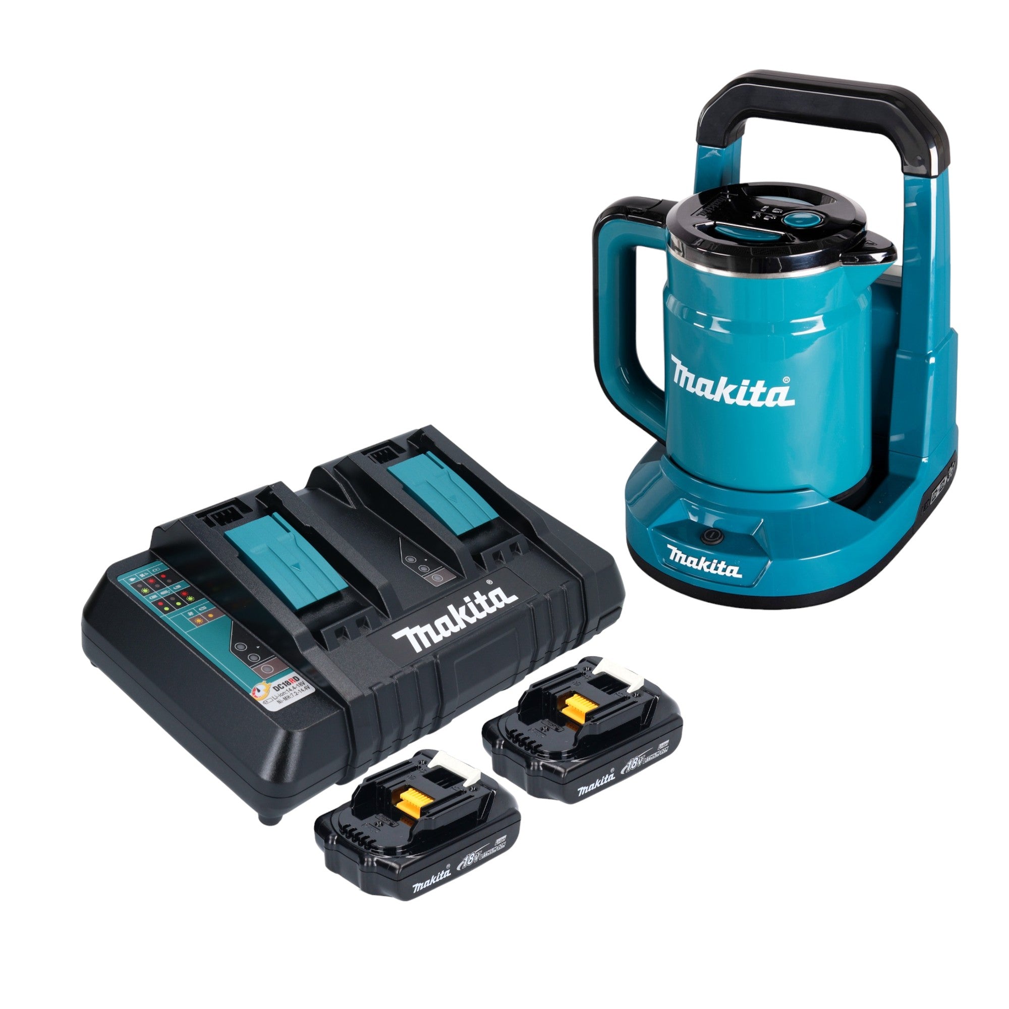 Makita DKT 360 PY2 Akku Wasserkocher 36 V 2x 18 V 0 8 L 2x Akku 1 5 Ah Doppelladegeraet 0 - toolbrothers