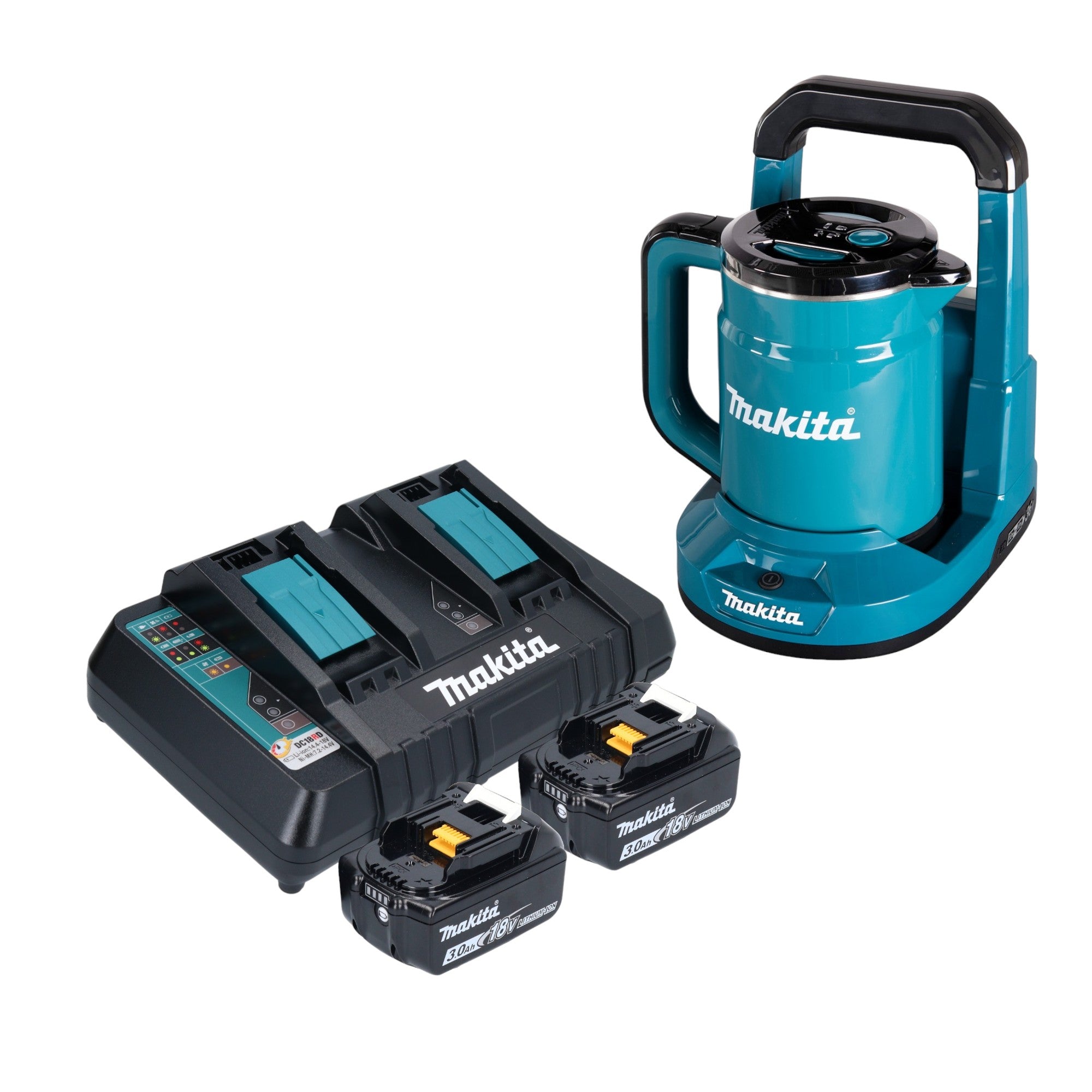 Makita DKT 360 PF2 Akku Wasserkocher 36 V 2x 18 V 0 8 L 2x Akku 3 0 Ah Doppelladegeraet 0 - toolbrothers