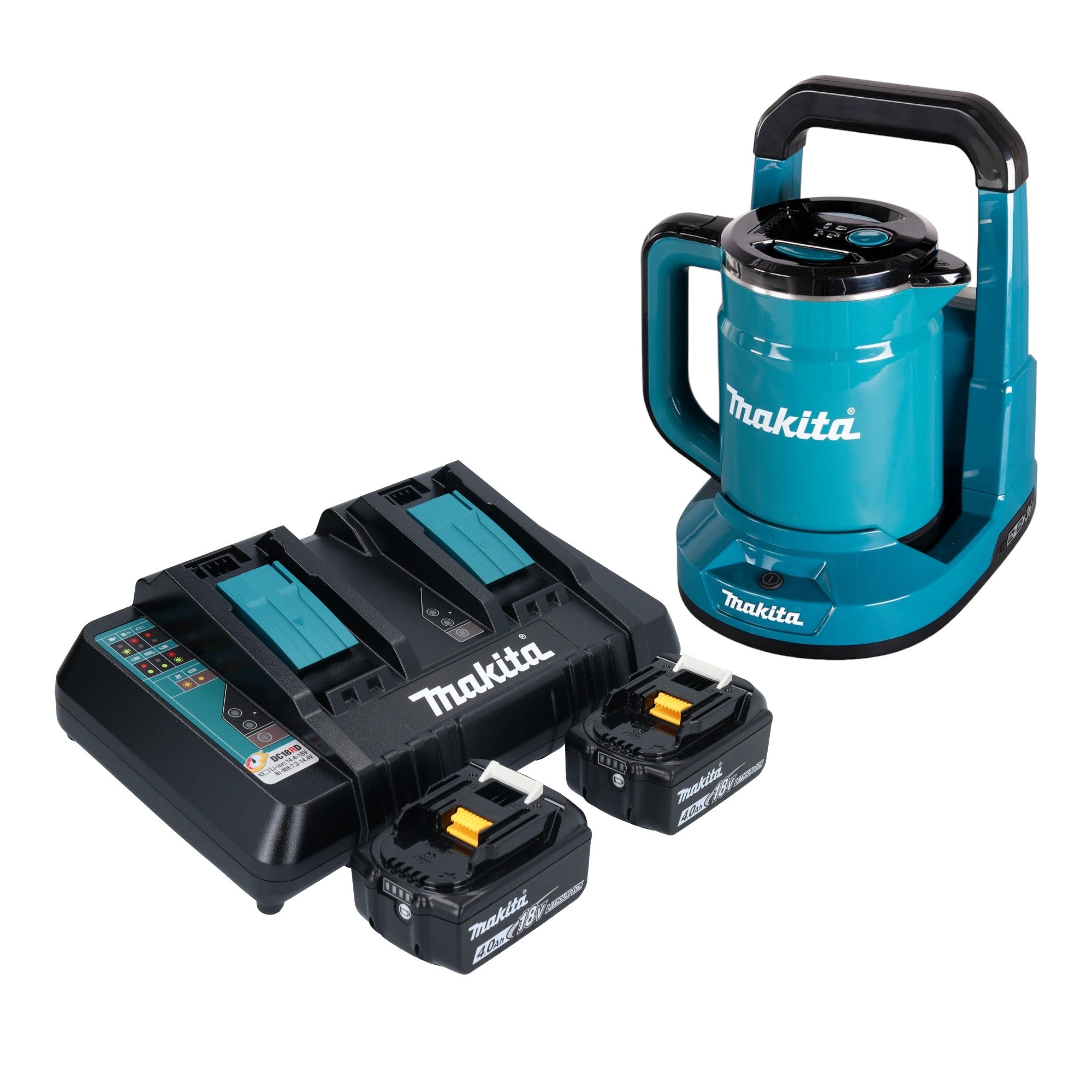Makita DKT 360 PM2 Akku Wasserkocher 36 V 2x 18 V 0 8 L 2x Akku 4 0 Ah Doppelladegeraet 0 - toolbrothers