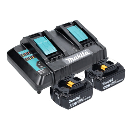 Hervidor de batería Makita DKT 360 CT2 36 V (2x 18 V) 0,8 L + 2x batería 5,0 Ah + cargador doble