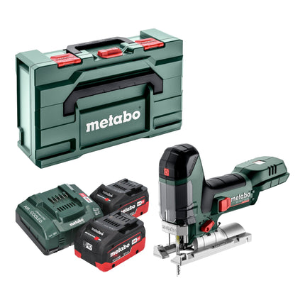 Seghetto alternativo a batteria Metabo ST 18 LT 130 BL 18 V 130 mm senza spazzole + 2x batteria LiHD 5,5 Ah + caricatore + metabox