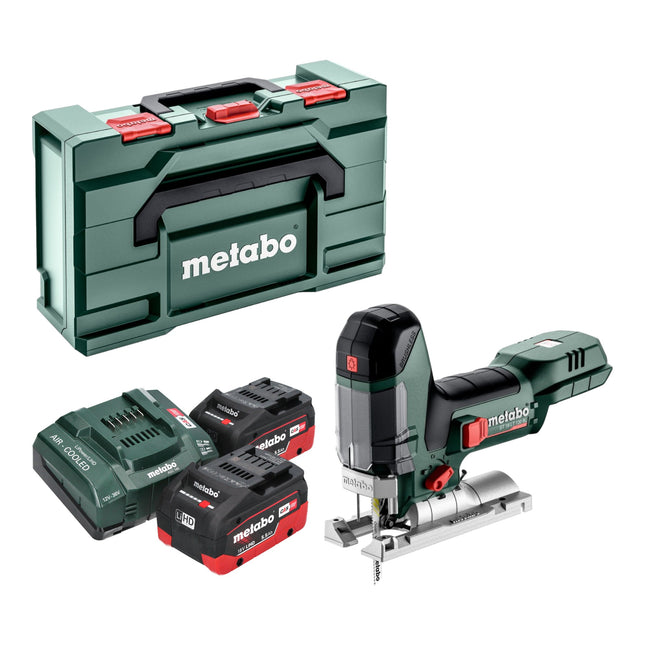 Seghetto alternativo a batteria Metabo ST 18 LT 130 BL 18 V 130 mm senza spazzole + 2x batteria LiHD 5,5 Ah + caricatore + metabox